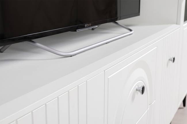 Валенсия стенка для гостиной № 86 цвет белый шагрень