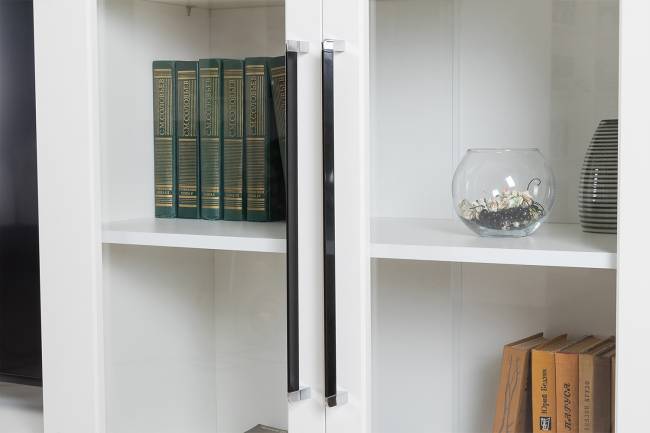 Валенсия стенка в гостиную комнату № 87 цвет белый шагрень