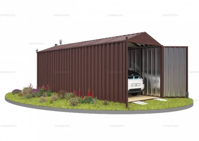 Хозблок SKOGGY секционный с двускатной крышей 6 х 2 м, шоколадный