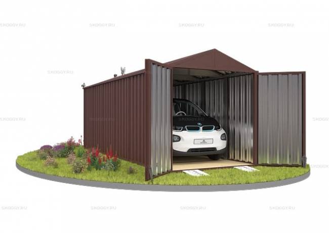 Хозблок SKOGGY секционный с двускатной крышей 6 х 2 м, шоколадный