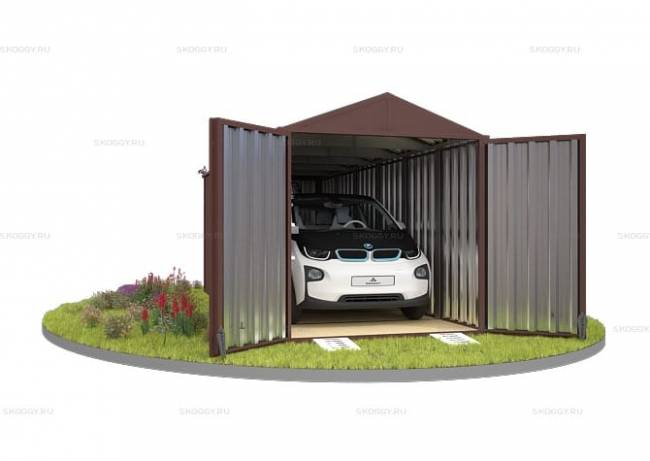 Хозблок SKOGGY секционный с двускатной крышей 6 х 2 м, шоколадный