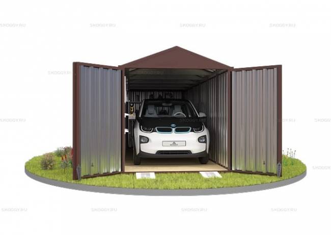 Хозблок SKOGGY секционный с двускатной крышей 6 х 2 м, шоколадный