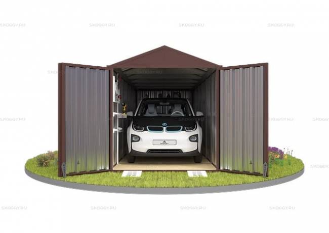 Хозблок SKOGGY секционный с двускатной крышей 6 х 2 м, шоколадный