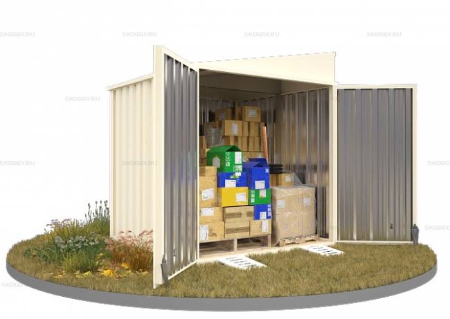 Хозблок SKOGGY секционный с односкатной крышей 2 х 2 м, слоновая кость