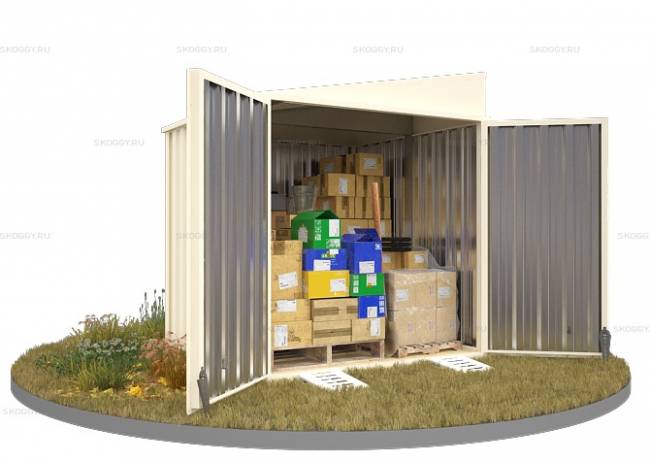 Хозблок SKOGGY секционный с односкатной крышей 2 х 2 м, слоновая кость