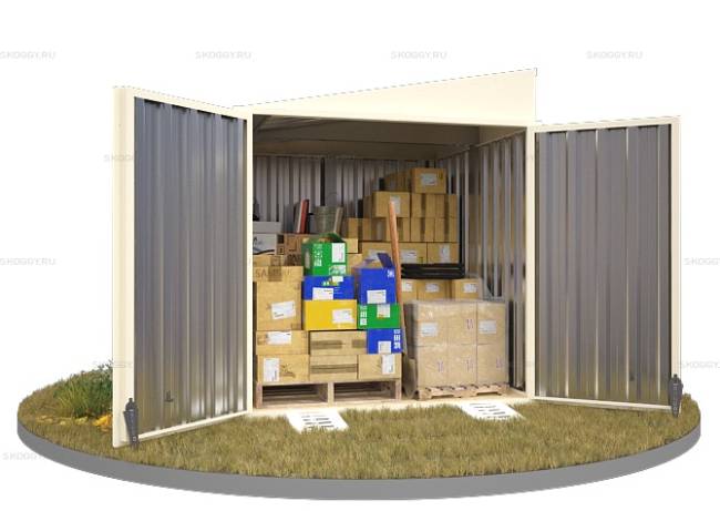 Хозблок SKOGGY секционный с односкатной крышей 2 х 2 м, слоновая кость