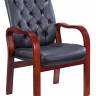 Стул руководителя Everprof Monaco Wood CF Экокожа Черный