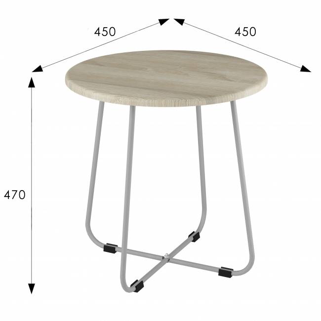 Стол журнальный BeautyStyle 14 дуб сонома/металлик Стол журнальный BeautyStyle 14 дуб сонома/металлик