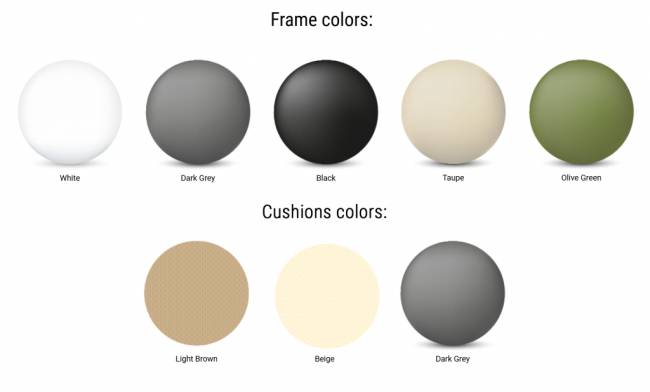 Диван пластиковый двухместный с подушками Portofino Lounge бежевый, светло-коричневый 1600х800х690 мм