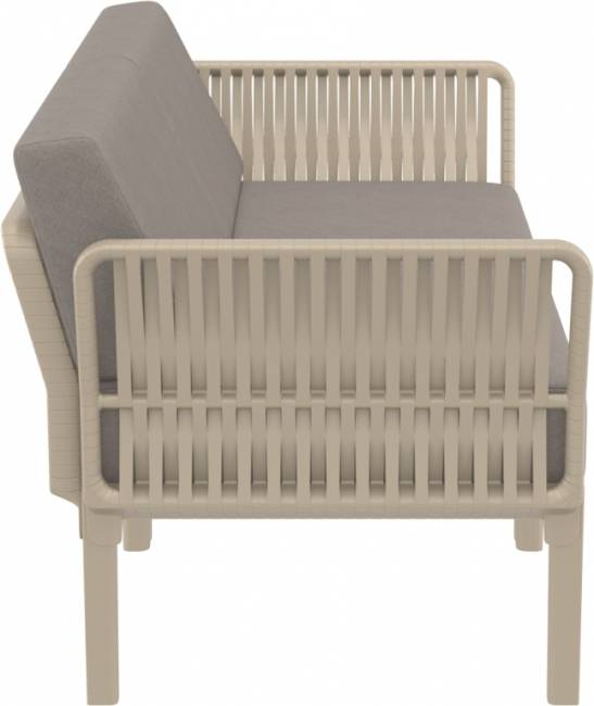 Диван пластиковый двухместный с подушками Portofino Lounge бежевый, светло-коричневый 1600х800х690 мм