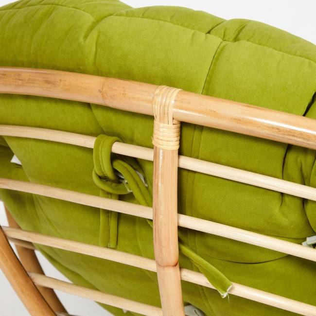Кресло PAPASAN ECO/ПАПАСАН ЭКО P115-1/SP STD /c подушкой, ремешками/ диаметр подушки 125 см, 115x101x92 см, Natural (натуральный), флок Олива, 23 Кресло PAPASAN ECO/ПАПАСАН ЭКО P115-1/SP STD /c подушкой, ремешками/ диаметр подушки 125 см, 115x101x92 см, Natural (натуральный), флок Олива, 23