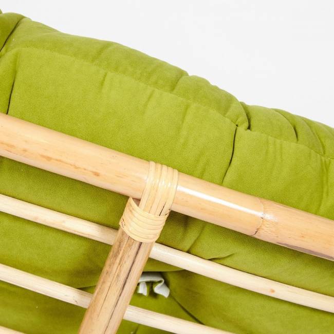 Кресло PAPASAN ECO/ПАПАСАН ЭКО P115-1/SP STD /c подушкой, ремешками/ диаметр подушки 125 см, 115x101x92 см, Natural (натуральный), флок Олива, 23 Кресло PAPASAN ECO/ПАПАСАН ЭКО P115-1/SP STD /c подушкой, ремешками/ диаметр подушки 125 см, 115x101x92 см, Natural (натуральный), флок Олива, 23