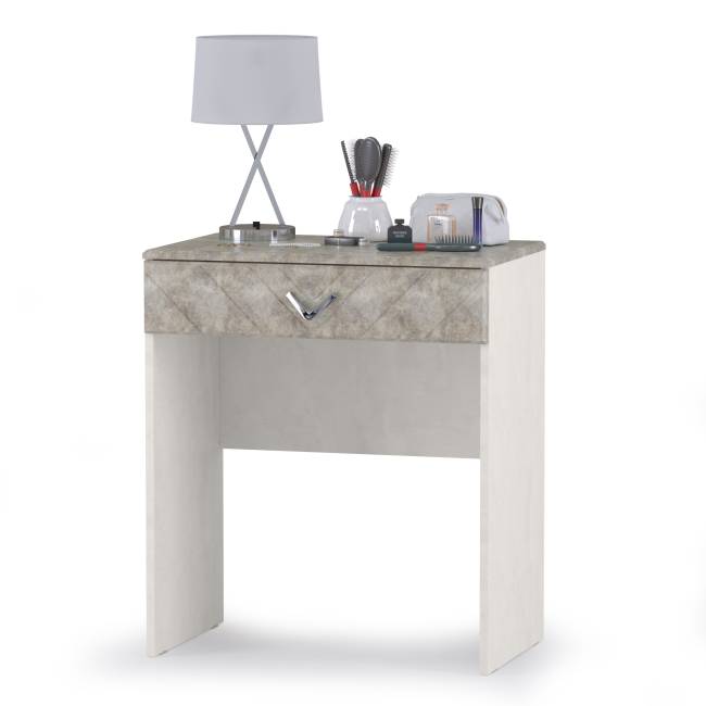 Столик туалетный с зеркалом Амели Моби цвет шёлковый камень/бетон чикаго беж Столик туалетный с зеркалом Амели Моби цвет шёлковый камень/бетон чикаго беж