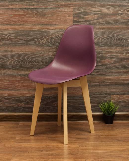 Стол Монте К 100 натур со стульями Сашш натур фиолетовый