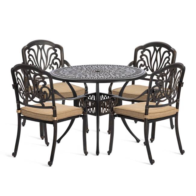 Комплект Secret de Maison Quartet/Квартет (стол+4 стула) алюминиевый сплав, бронзовый (Комплект из 4 шт.) бронза/bronze алюминиевый сплав