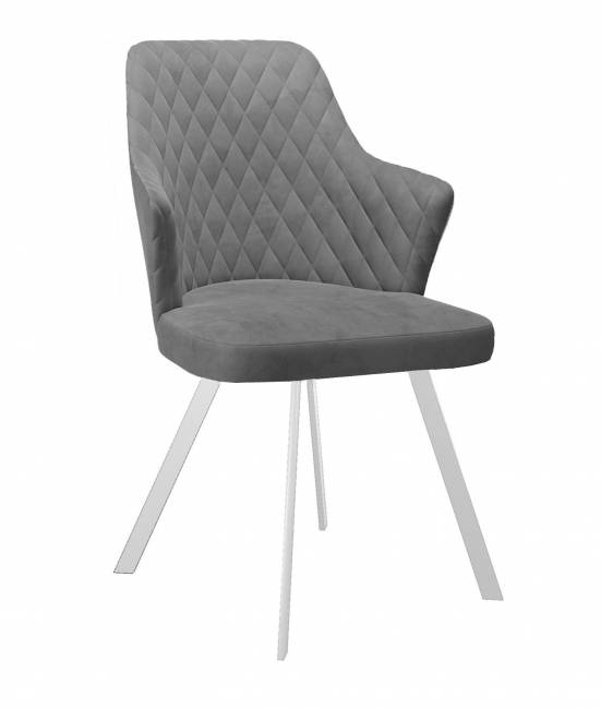 Стул DikLine 345 C56 серый, ножки белые Стул DikLine 345 C56 серый, ножки белые