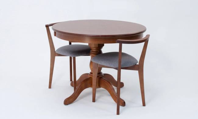 Обеденная группа Брамос К 100 орех со стульями Франк орех серый Обеденная группа Брамос К 100 орех со стульями Франк орех серый