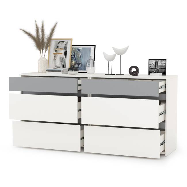 Два комода Торонто цвет белый шагрень/стальной серый