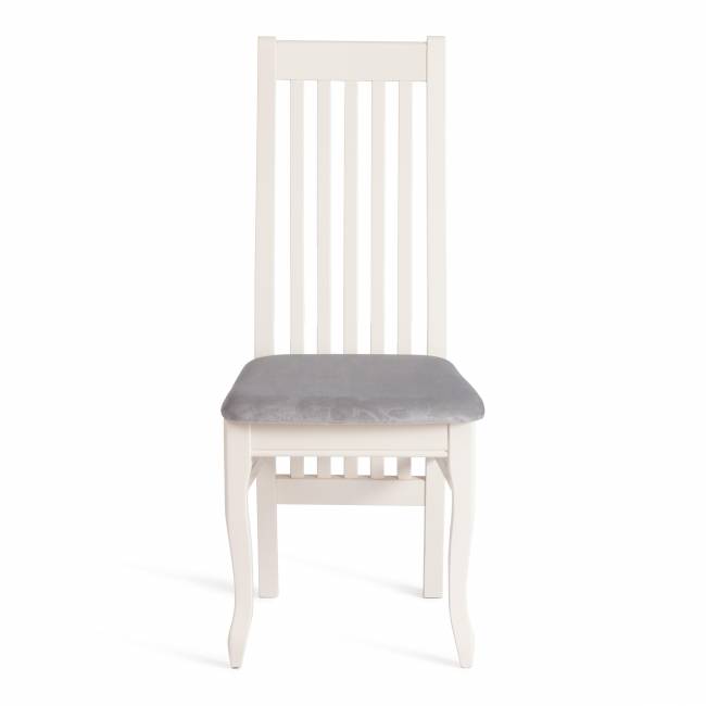 Стул DOLCE мягкое сидение бук, 40х46х100см, ivory white, велюр Tenerife Ultimate grey белый бук Стул DOLCE мягкое сидение бук, 40х46х100см, ivory white, велюр Tenerife Ultimate grey белый бук