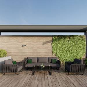 Лаунж зона BELLISA с трехместным диваном - антрацит Лаунж зона BELLISA с трехместным диваном - антрацит