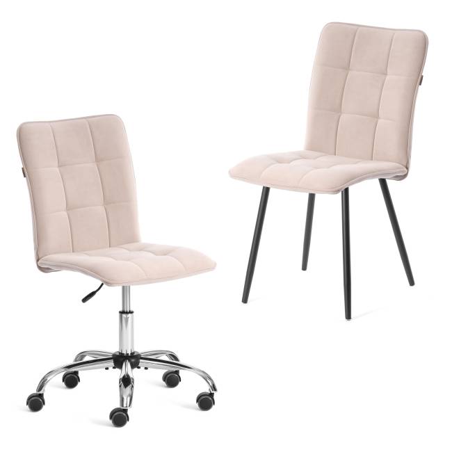 Комплект кресло+стул Bari/Бари LT, велюр, бежевый/черный, 7 бежевый/черный флок Комплект кресло+стул Bari/Бари LT, велюр, бежевый/черный, 7 бежевый/черный флок