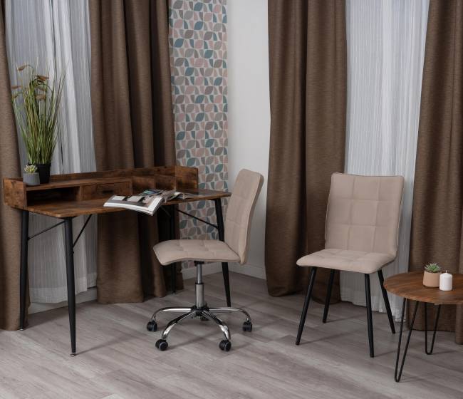 Комплект кресло+стул Bari/Бари LT, велюр, бежевый/черный, 7 бежевый/черный флок Комплект кресло+стул Bari/Бари LT, велюр, бежевый/черный, 7 бежевый/черный флок