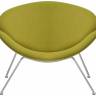 Кресло дизайнерское DOBRIN EMILY, светло-зеленая ткань AF3, хромированная сталь