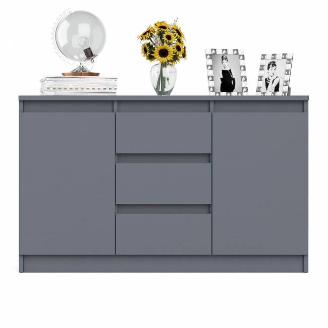 Комод-тумба три ящика и две дверки Мори МК1200.3 цвет графит Комод-тумба три ящика и две дверки Мори МК1200.3 цвет графит