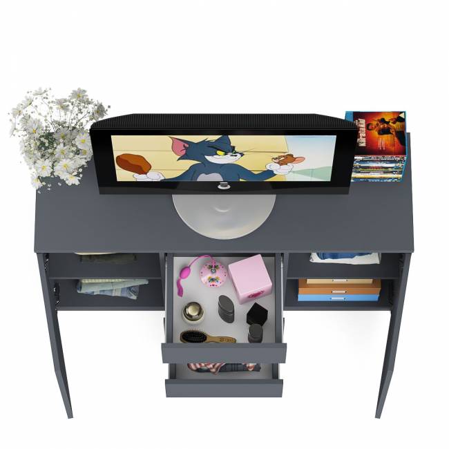 Комод-тумба три ящика и две дверки Мори МК1200.3 цвет графит Комод-тумба три ящика и две дверки Мори МК1200.3 цвет графит