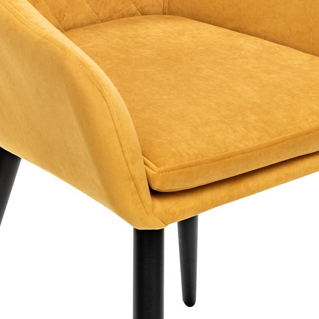 Стул с подлокотниками Leset Слим, каркас Черный, велюр Горчица Горчица Черный Стул с подлокотниками Leset Слим, каркас Черный, велюр Горчица Горчица Черный