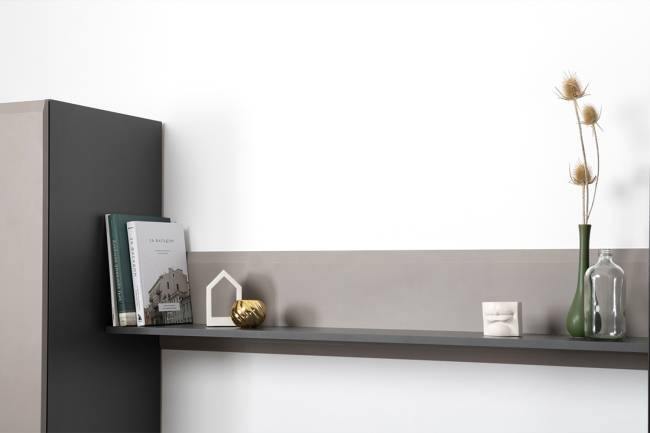 Две тумбы для телевизора с двумя верхними полочками и шкаф с дверками Сидней цвет антрацит/МДФ веллюто капучино Две тумбы для телевизора с двумя верхними полочками и шкаф с дверками Сидней цвет антрацит/МДФ веллюто капучино