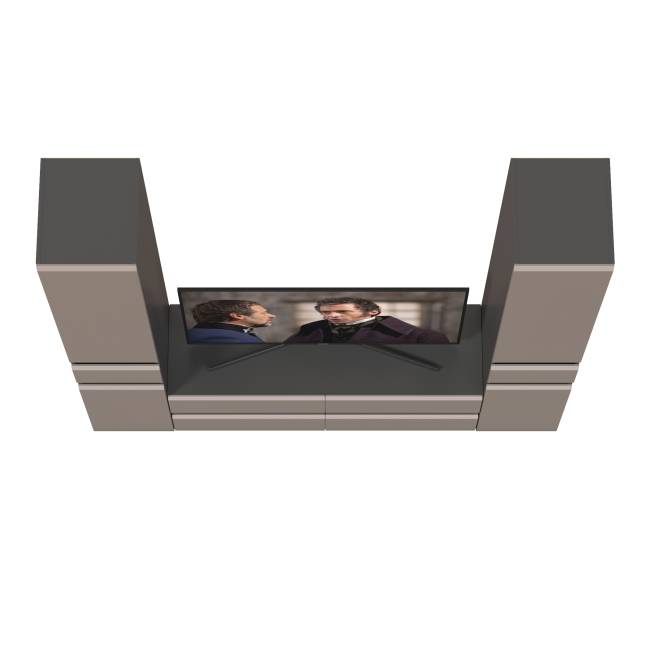 Два шкафа с ящиками и тумба под ТВ Сидней цвет антрацит/МДФ веллюто капучино Два шкафа с ящиками и тумба под ТВ Сидней цвет антрацит/МДФ веллюто капучино