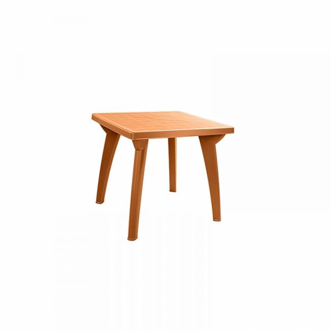 Стол пластиковый Луна квадратный, коричневый