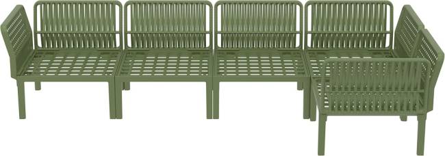 Комплект пластиковой мебели Portofino Lounge Corner оливковый, светло-коричневый