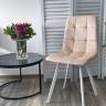Стул РИЧИ, цвет H-06 Бежевый, велюр / белый каркас М-City