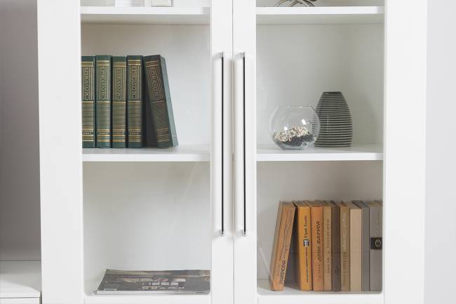 Большая стенка для ТВ-аппаратуры Валенсия № 64 цвет белый шагрень