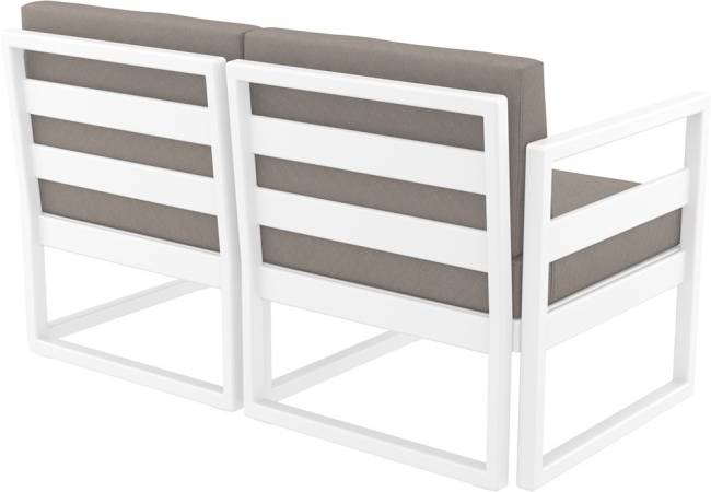 Комплект пластиковой мебели Mykonos белый, светло-коричневый Комплект пластиковой мебели Mykonos белый, светло-коричневый