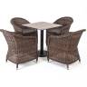 "Каффе" обеденная группа на 4 персоны, стулья коричневые