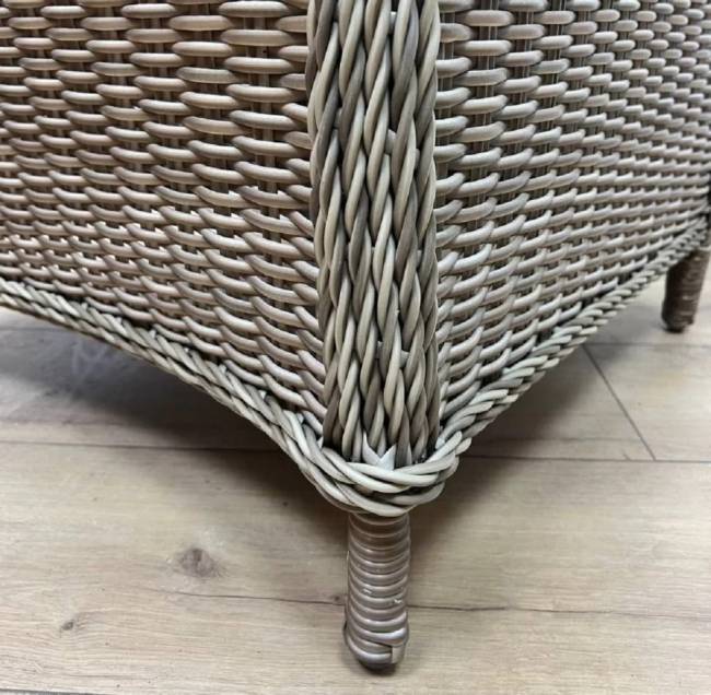 Кресло с регулируемой спинкой из искусственного ротанга "BURSA", бежево-коричневое