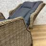 Кресло с регулируемой спинкой из искусственного ротанга "BURSA", бежево-коричневое