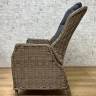 Кресло с регулируемой спинкой из искусственного ротанга "BURSA", бежево-коричневое