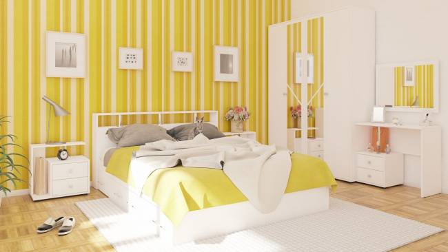 Кровать с ящиками Камелия 1600 цвет белый