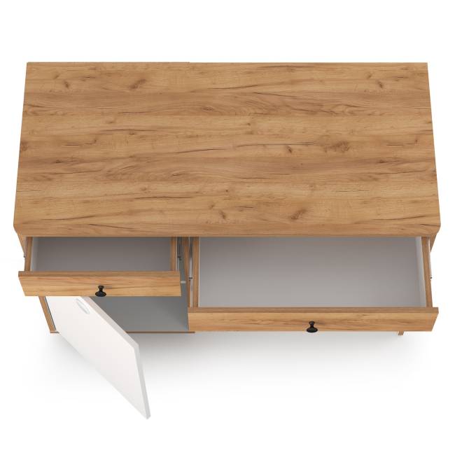 Стол письменный Вуди 12.42 цвет белый премиум/дуб крафт золотой Стол письменный Вуди 12.42 цвет белый премиум/дуб крафт золотой