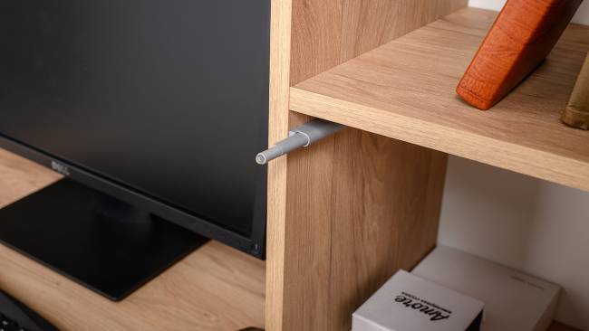 Компьютерный стол с системой хранения Комфорт 12.71 цвет гикори рокфорд натуральный/сатин Компьютерный стол с системой хранения Комфорт 12.71 цвет гикори рокфорд натуральный/сатин