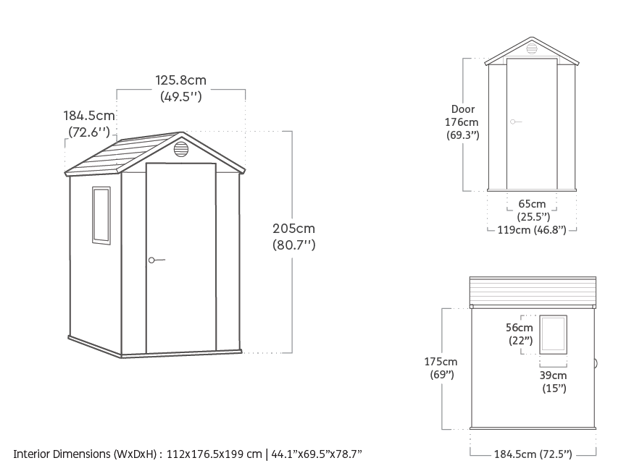 Сарай "Дарвин 4х6" (размеры 118 х 184 см), зеленый